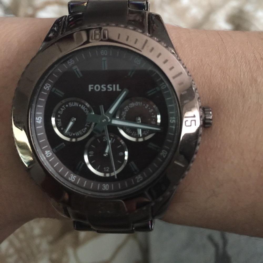Brown fossil watch